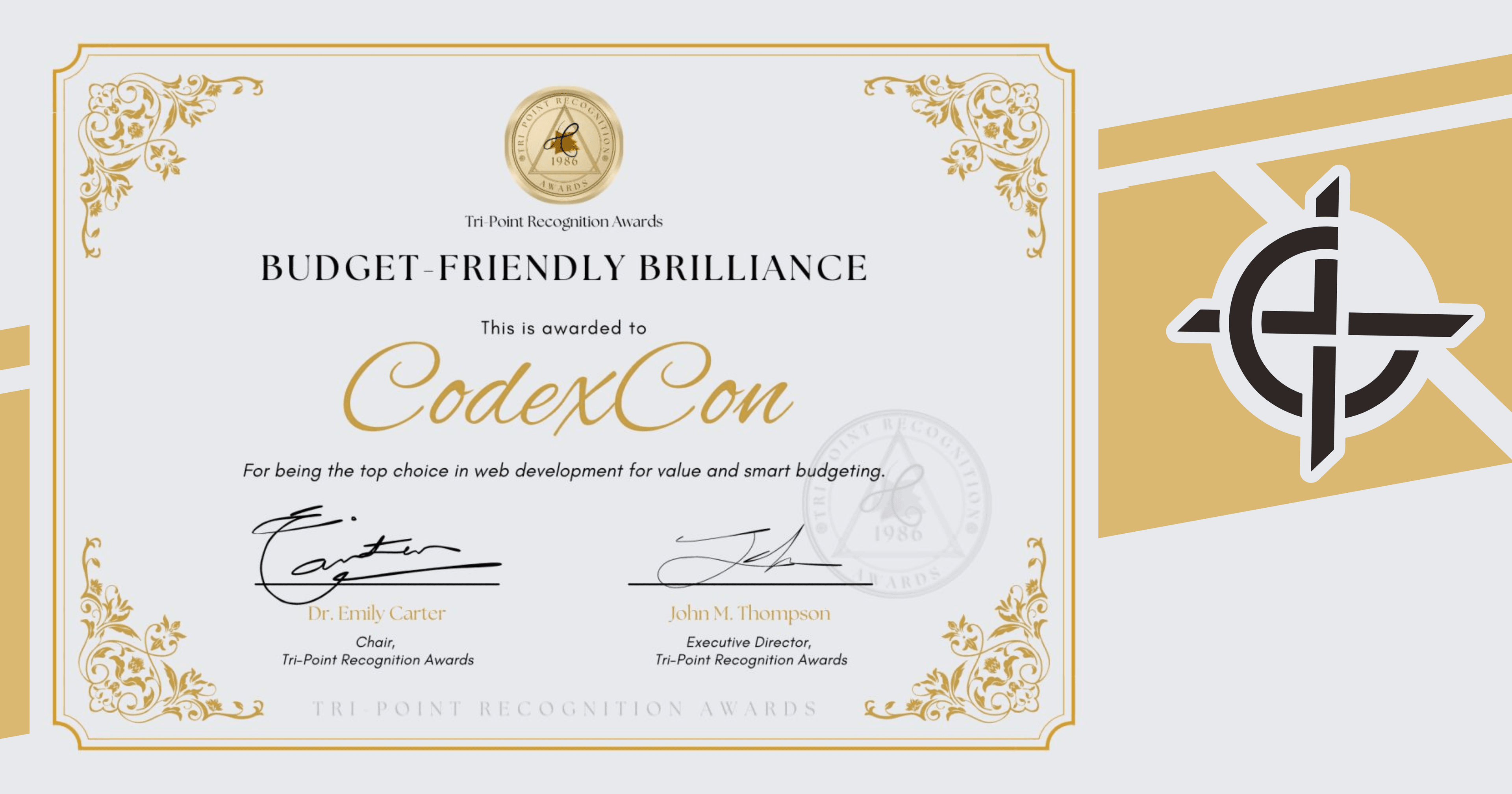 CodexCon Wins Budget-Friendly Brilliance Award from Tri-Point Recognition Awards — 2024 Edition